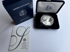 2004 PROOF AMERICAN SILVER EAGLE $1 DOLLAR COIN WEST POINT MINT+ COA+BOX