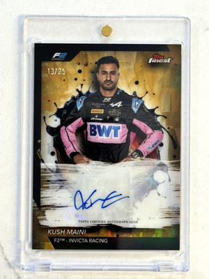 2024 Topps Finest Formula 1 F1 KUSH MAINI Gold Refractor Auto /25