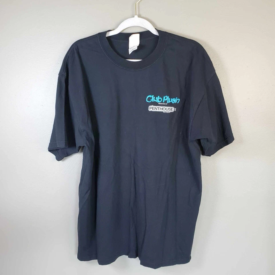 Vintage Club Plush Penthouse Club T Shirt Gentlemans Club RARE 90s Y2K XL Myrtle - Image 3 of 4
