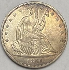 1861-O Seated Liberty Half Dollar XF/AU Details