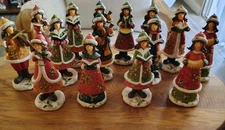 Vtg Greenbrier International Inc Polystone Christmas Choir Girls Jeweled Lot 15