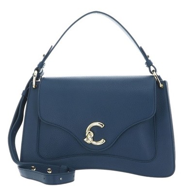 COCCINELLE C-Me Grained Leather Handbag Umhängetasche Deep Blue blau