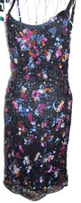 BNWT miss Selfridge black multi bead and sequin slinky cocktail dress 8