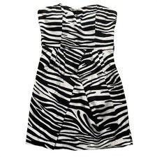 Love Culture Dress Womens Small Zebra Strapless Sweetheart Corset Fit Flare