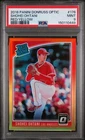 2018 Donruss Optic Shohei Ohtani Rated Rookie Red Yellow PSA 9 RC #176 Angels