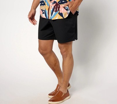 Studio Park Alberti Popaj Mens Beach To Street Shorts Size 35 Black A642852 NEW
