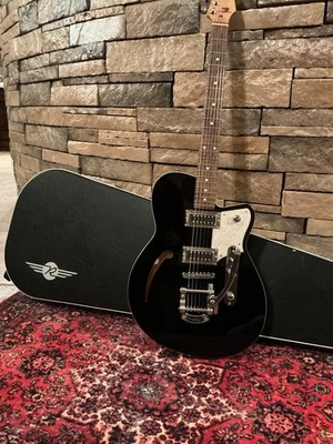 Reverend Club King RB Retroblast RB Midnight Black Semi Hollow & Case