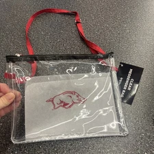 Arkansas Razorbacks Clear Messenger Bag 9.5" x 7.5” by IPG Team Sports FREE SHIP