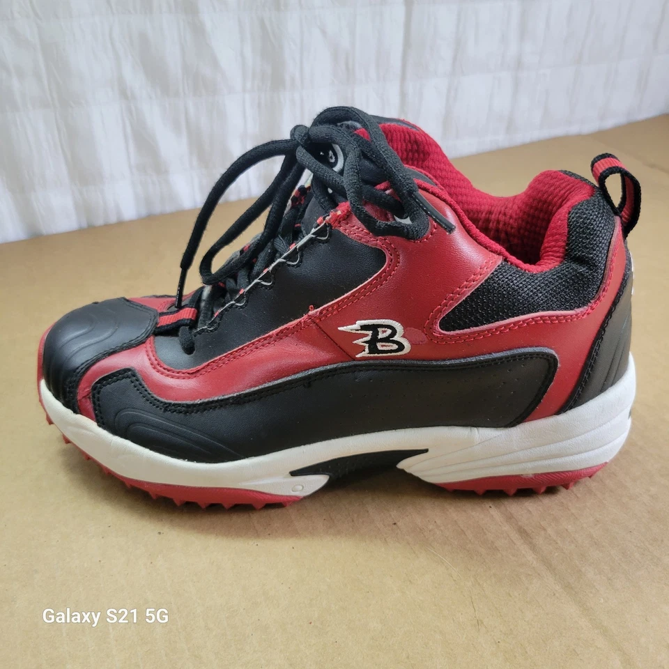 Бейсбольные софтбольные бутсы Boombah размер 7 красные/черные  - Изображение 3 из 4