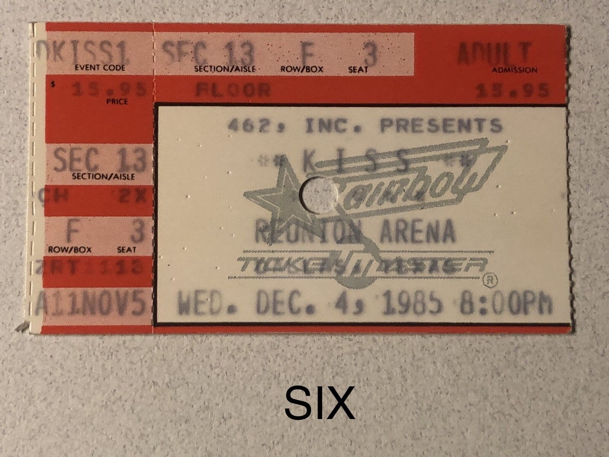 KISS CONCERT TICKET STUB DALLAS TEXAS DECEMBER 4 1985 LICK IT UP