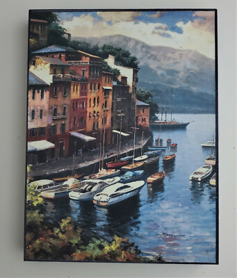 David S. Kim ''Mediterranean Village'' Oil Painting Signed .FREE SHIPPING 
