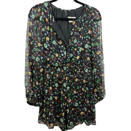 Anthropologie Long Sleeve Feminine Floral Print Somerset Romper Black S - Picture 5 of 16