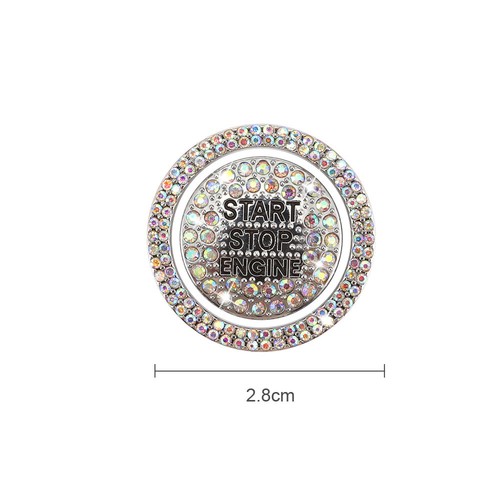 Car Start Switch Button Sticker Diamond Ring Cover Decor Interior Accessories - Bild 3 von 9