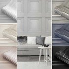 Belgravia Amara Wood Panel Effect Wallpaper Textured Vinyl Navy Silver Grey