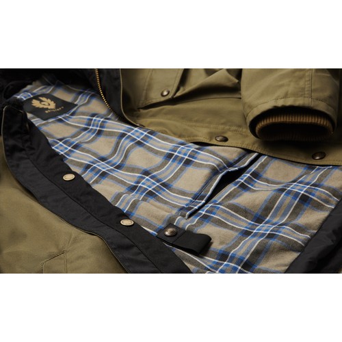 Belstaff Convoy Techwax Wax Cotton Mesh Motorcycle Jacket - Olive - Picture 6 of 6