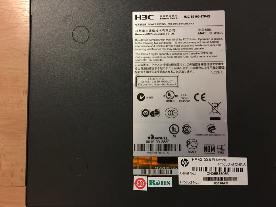 H3C A3100-8 TP E1 Switch (JD318AR) 8-Ports External Switch Managed stackable - Image 3 of 3