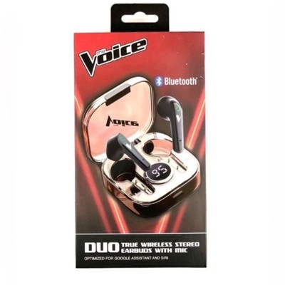 The Voice Duo True Wireless Stereo Earbuds with Mic, Charging Case