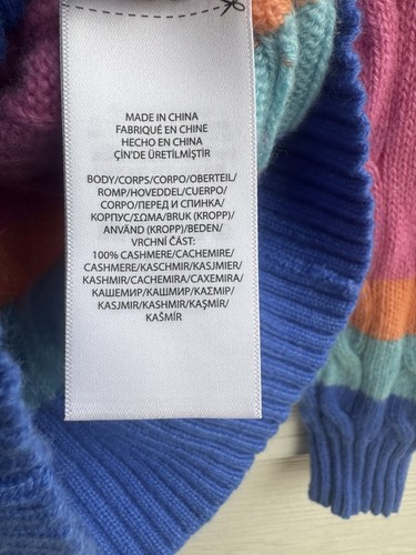 Polo Ralph Lauren Stripe CableKnit 100% Cashmere Sweater Girls Size S 7 Years - Picture 7 of 8