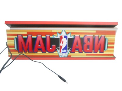 Arcade1Up NBA Jam 2-Player Deluxe Arcade Machine - Front Sign with Speake - USED