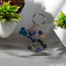 Evil Eye Resin Initial Keychain choice Of Letter 