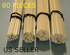 STYRENE 0.60 RECTANGLE/FLAT BAR STRIPS - 80 PIECE ASSORTMENT - 4 SIZES LOT  1/8"