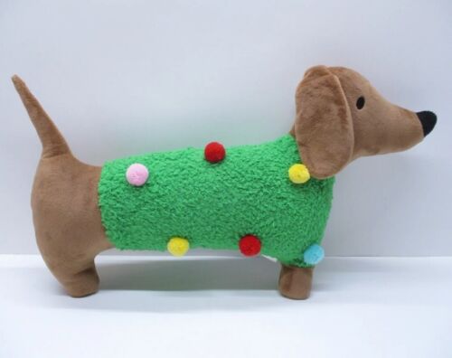 Target Wondershop Dog Christmas Sweater Novelty Throw Pillow Dachshund Wiener