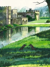 1.5x2 DOLLHOUSE MINIATURE PRINT OF PAINTING RYTA 1:12 SCALE ENGLISH LANDSCAPE