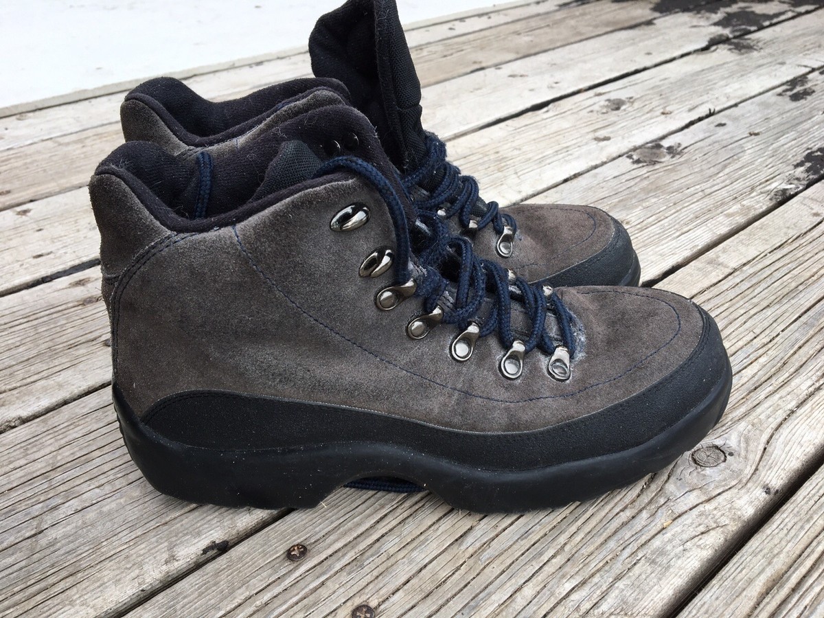 Lands End Lace Up Outdoor Gray Suede Hiking High Top  display picture 3