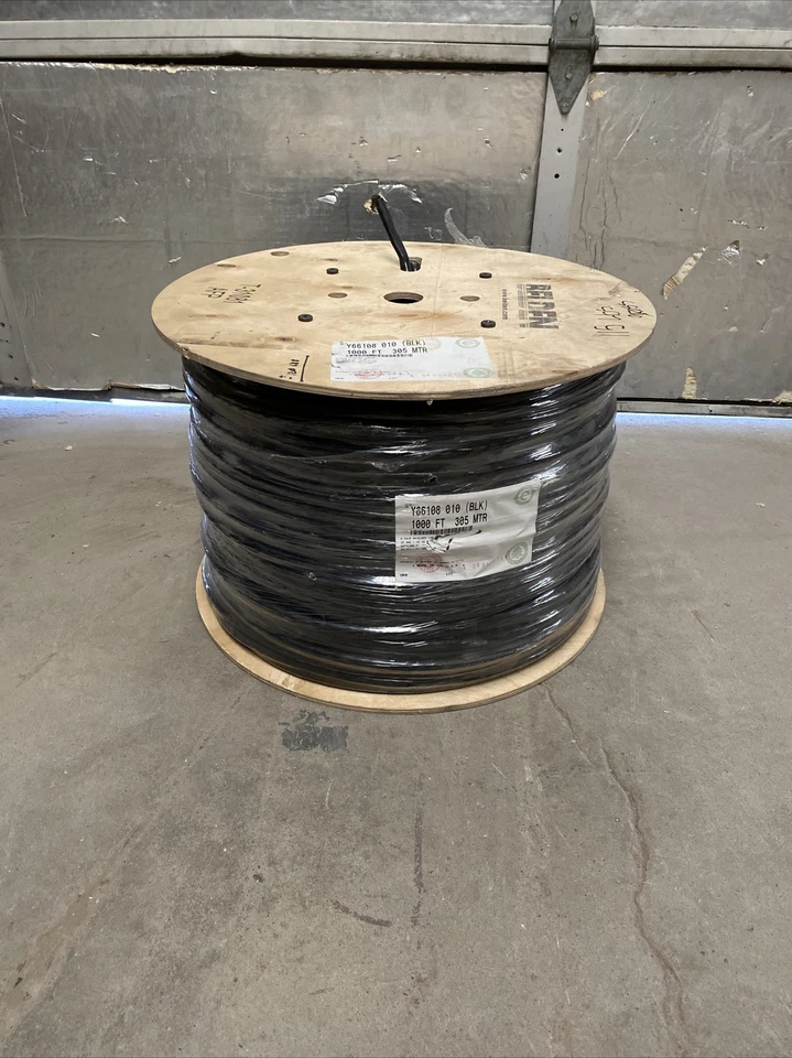 New Belden 6 Pair Shielded Cable 22 AWG Black 1000ft Spool, Y66108 010 305 MTR - Image 3 of 4