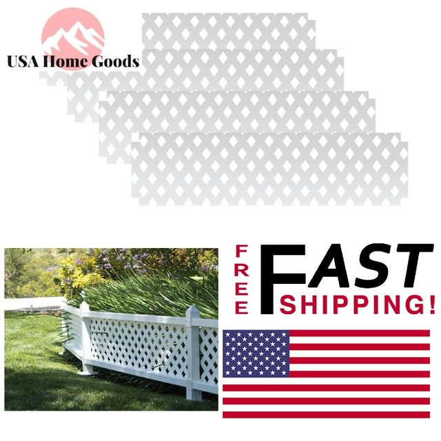 White Lattice Fence Panels Vinyl Modular 4 Pack Decorative Fencing Pvc 1 X 4 Ft