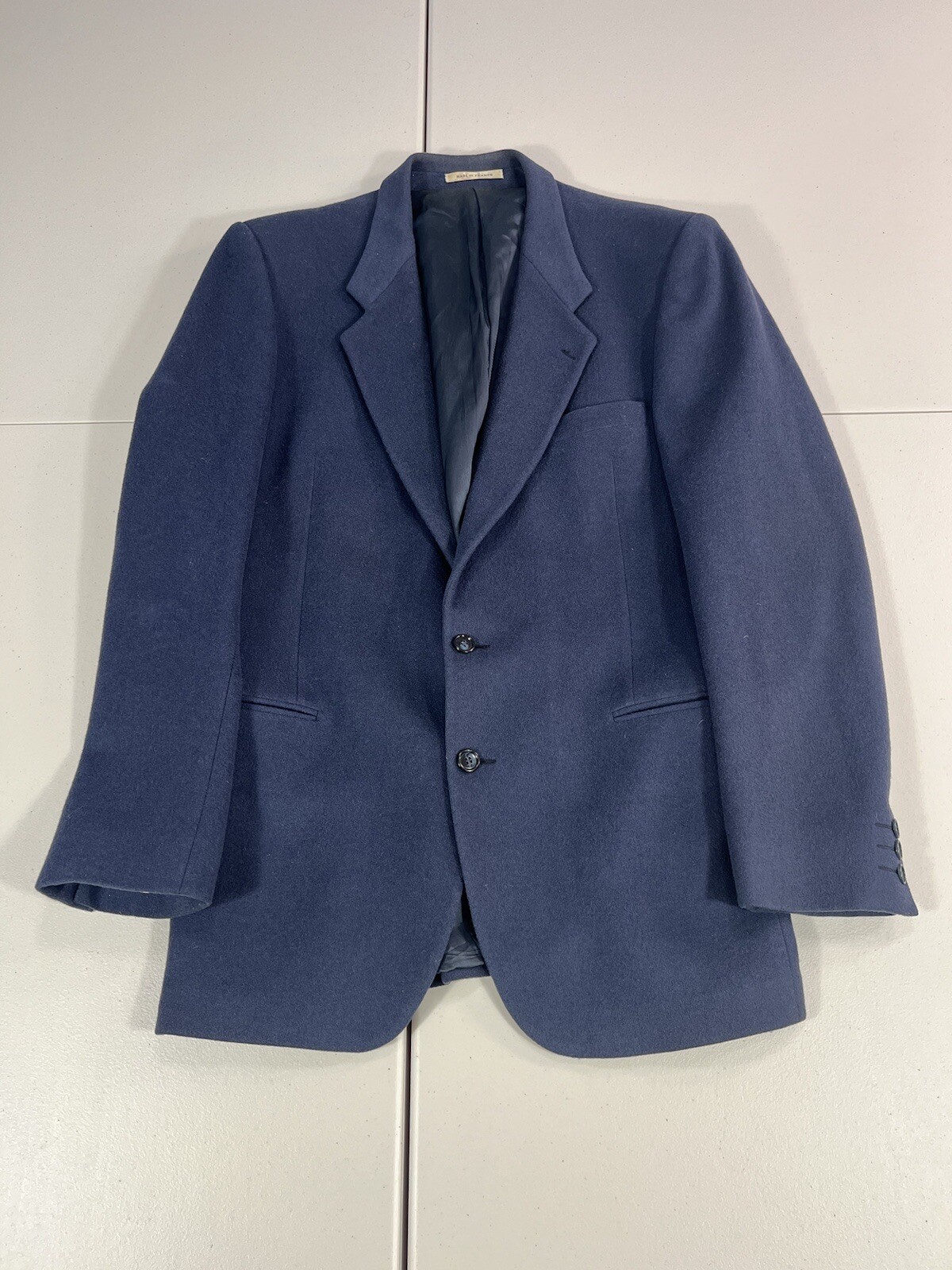 Giacca Yves Saint Laurent Uomo Alta 40 Cappotto Sportivo Blazer Blu Navy Feltro Francia