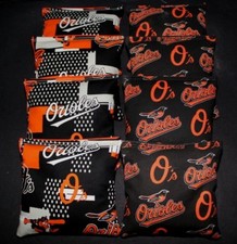 CORNHOLE BEANBAGS made w Baltimore Orioles Fabric 8 ACA Reg Bags