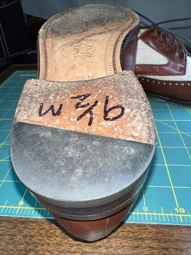Johnston & Murphy👞Sz 9.5D Men Brown/Cream Lthr/Canvas Two-Tone Wingtip Brogue - Picture 14 of 24