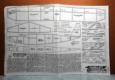 HAWKLET BALSA FREE FLIGHT MODEL AIRPLANE PLANS 16" WINGSPAN
