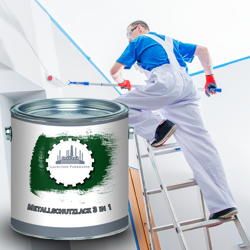 Lusatian Colorwerke metal protection paint 3 in 1 green 2.5L 5L 10L RAL 6005 moss green - Picture 2 of 4