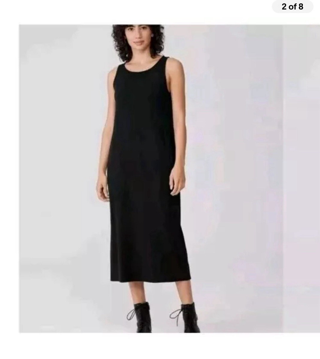 Eileen Fisher Sleeveless Jersey Dress in Black
