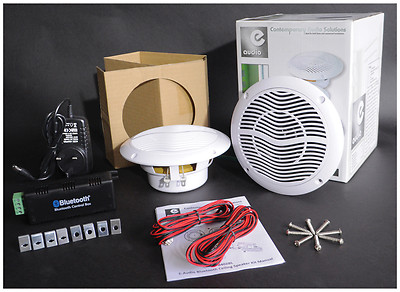 E-Audio Bluetooth Deckenlautsprecher Set Bad Küche Soundsystem inkl. Kabel