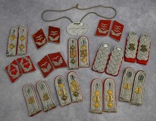 WW2 German officer collar tab shoulder board set strap artillery dog tag ID disc