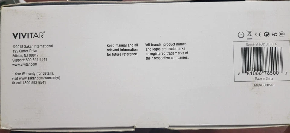 Vivitar Bluetooth Speaker Black Fabrics Collection ~8x3x3" + Handle VF60016BT - Image 3 of 3