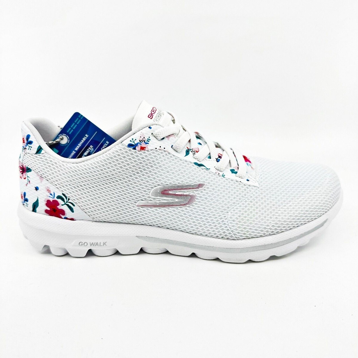 Go Walk White Flower Skechers Skechers Go Walk Classic Dream White