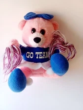  VINTAGE Cheerleader Plush Pink Teddy Bear Stuffed Animal Dan Brechner Korea