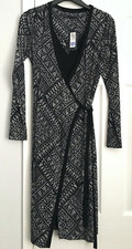  M&S Collection GEOMETRIC PRINT WRAP DRESS ~SIZE 8~ T421668