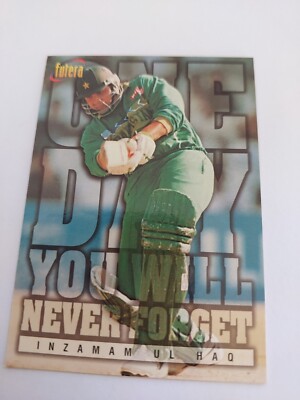1996 ACB - Futera Cricket -  Inzamam Ul Haq (Pakistan)  Card 66 'Never forget''
