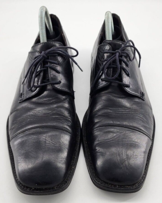 Johnston & Murphy Melton Black Leather Cap Toe Derby Dress  display picture 3