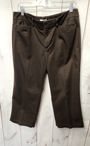 Pantalon Capri (cropped) Dress Barn - Taille 12 - Marron - Polyester - Occasion Excellent état