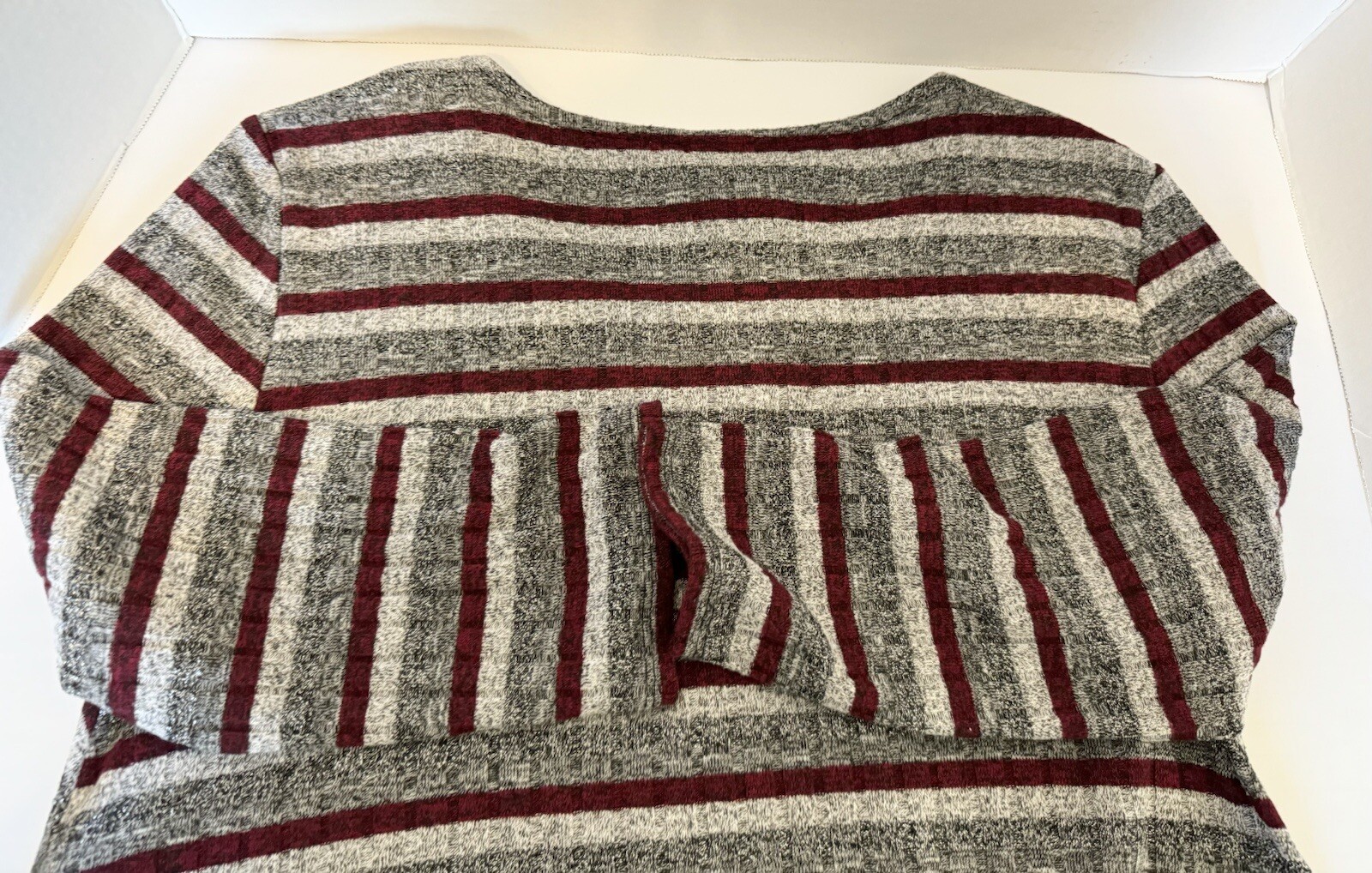 Ruby Rd Stripe Maroon Silver Metalic Thread Tunic… - image 13