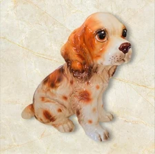 Vintage Lefton H8165 Large Beagle Puppy Dog Figurine Collectible 7.75" Tall