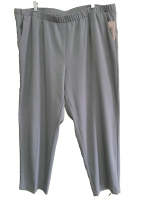 Allison Daley Women Size 22WS Gray knit Pants,Pull-on Elastic Waist Pockets NWT
