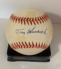 TOMMY HENRICH NEW YORK YANKEES SIGNED AUTOGRAPHED A.L. BASEBALL BECKETT