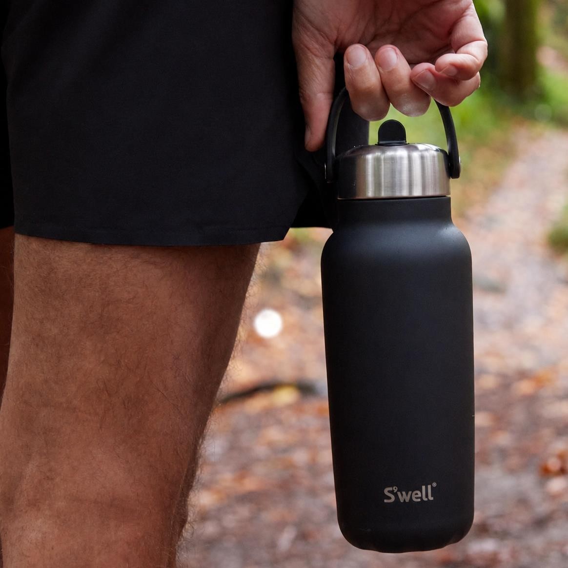 S'well Onyx/Black Explorer Tumbler With Flip-Straw Lid Insulated Flask, 700Ml - Stainless Steel - Travel Mug - Image 2